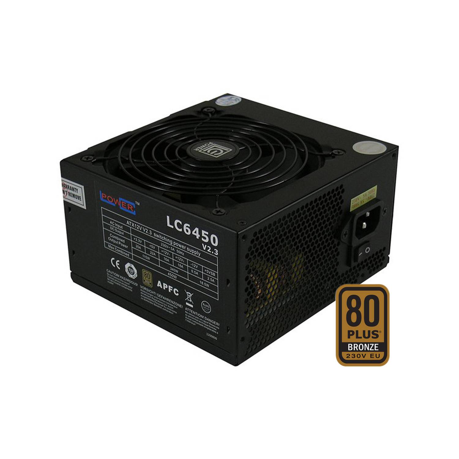 LC-Power Netzteil 450W LC6450 12cm (80+Bronze) - LC6450 V2.3