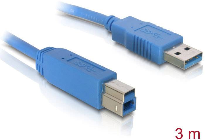 DELOCK USB3.0 Kabel A -> B St/St 3.00m blau - 82581