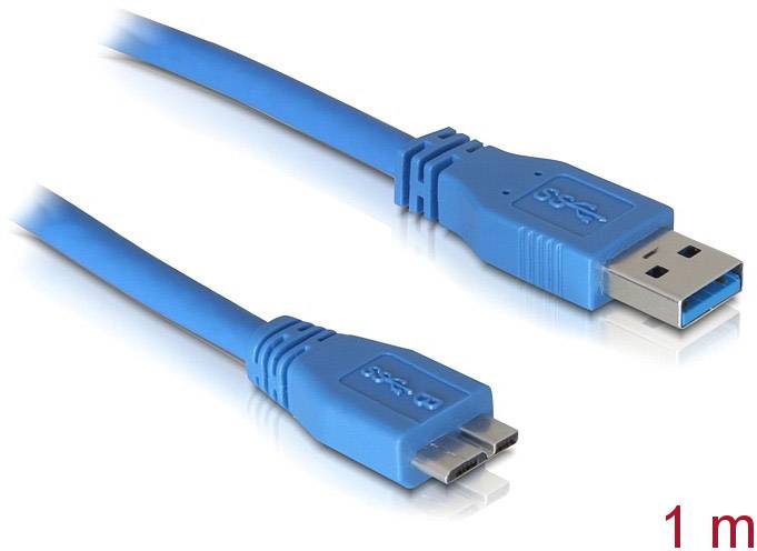 DELOCK USB3.0 Kabel A -> Micro-B St/St 1.00m blau - 82531