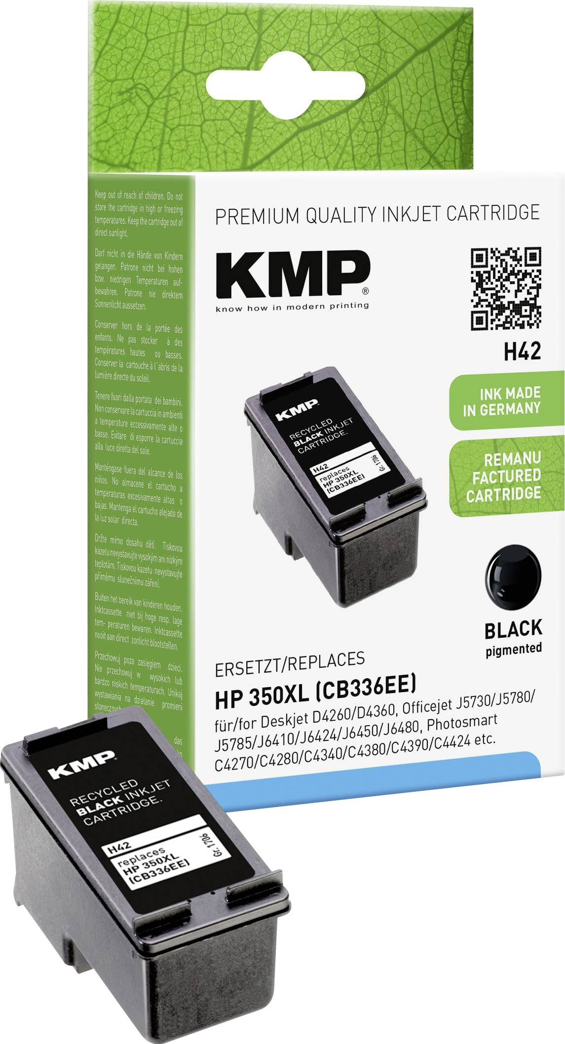 KMP Patrone HP CB336EE Nr.350XL black 1000 S. H42 refilled - 1706,4350