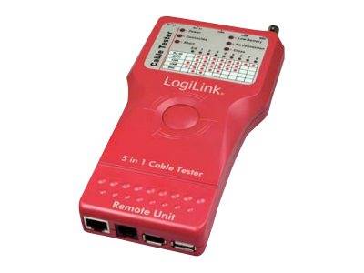 Logilink Kabeltester 5in1 RJ45/RJ11/USB/BNC/IEEE1394 Stecker - WZ0014