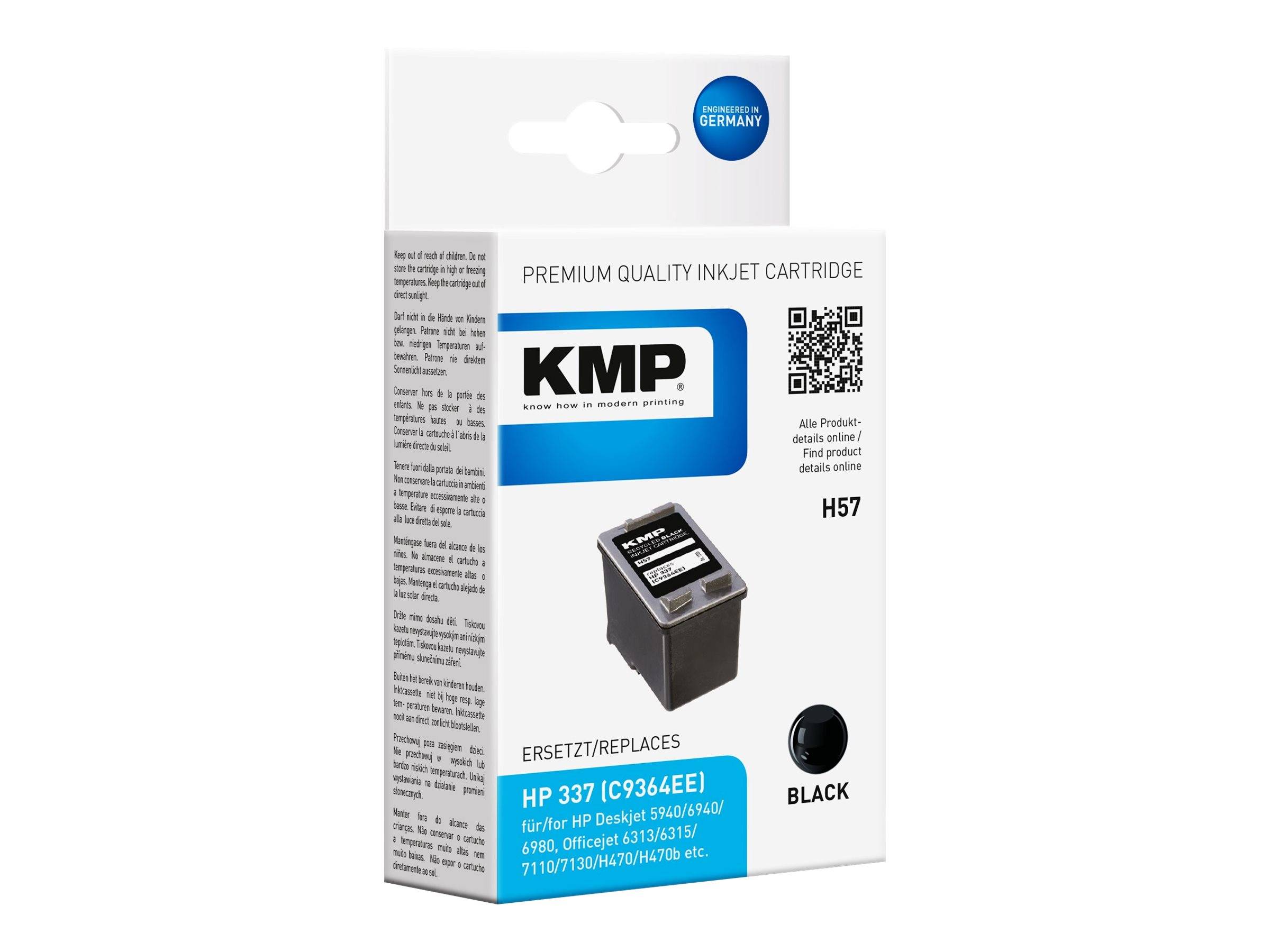 KMP Patrone HP C9364EE Nr.337 black 400 S. H57 refilled