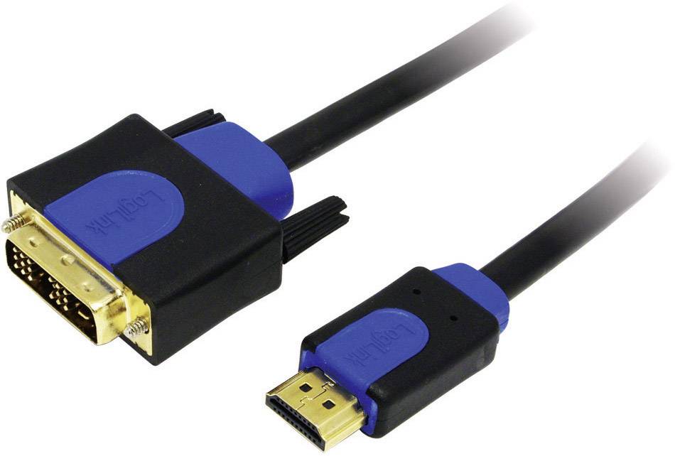 Logilink HDMI-DVI-Kabel Anschl. 18+1pin St/St 2.00m sw 1.4 - CHB3102