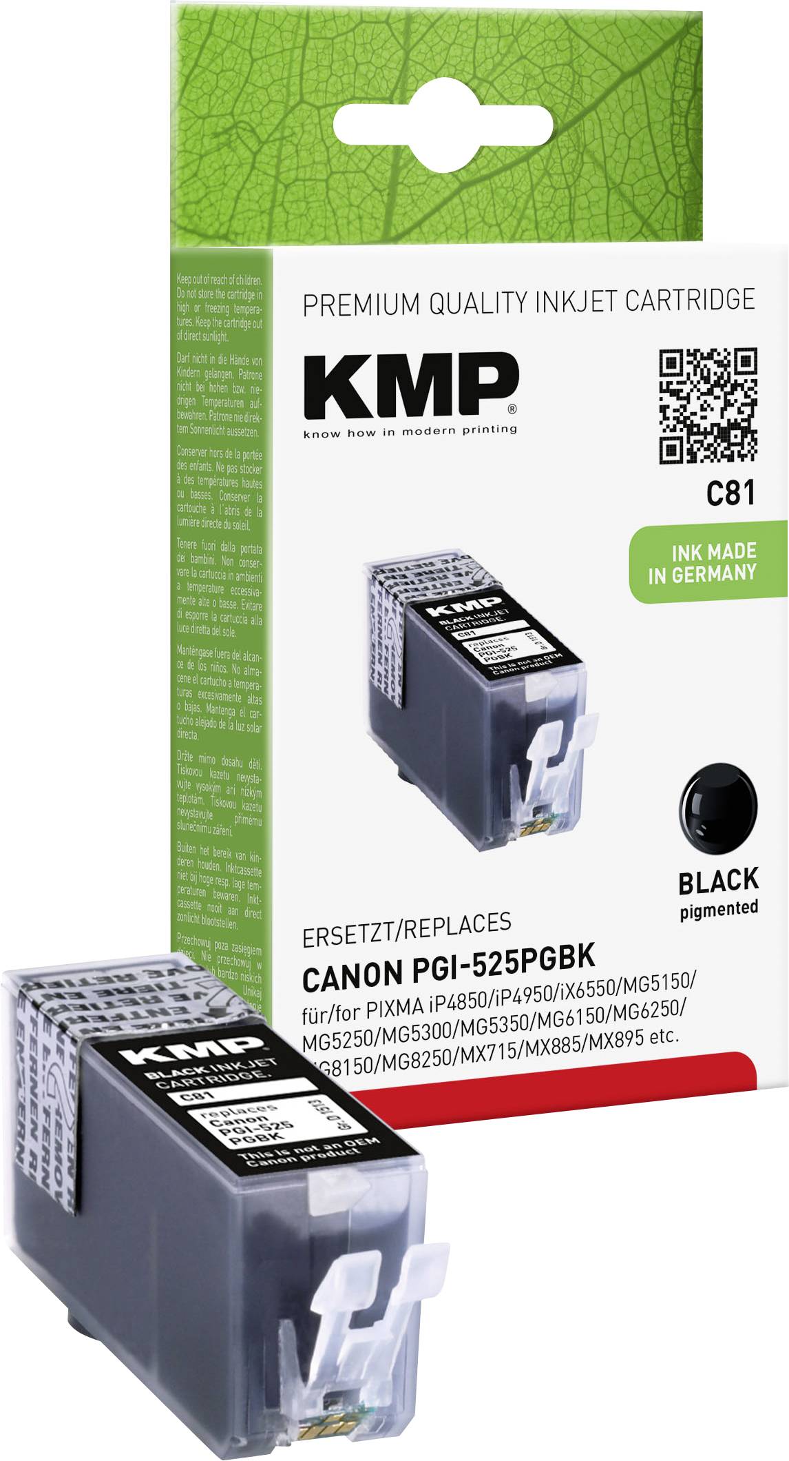 KMP Patrone Canon PGI525PGBK black pigm. 325 S. C81 kompatibel - 1513,0001