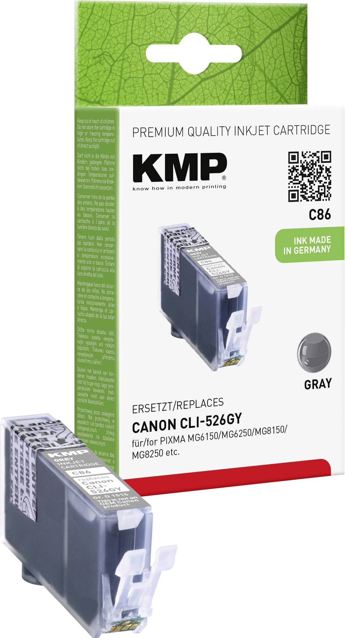 KMP Patrone Canon CLI526GY grey 1515 S. C86 kompatibel