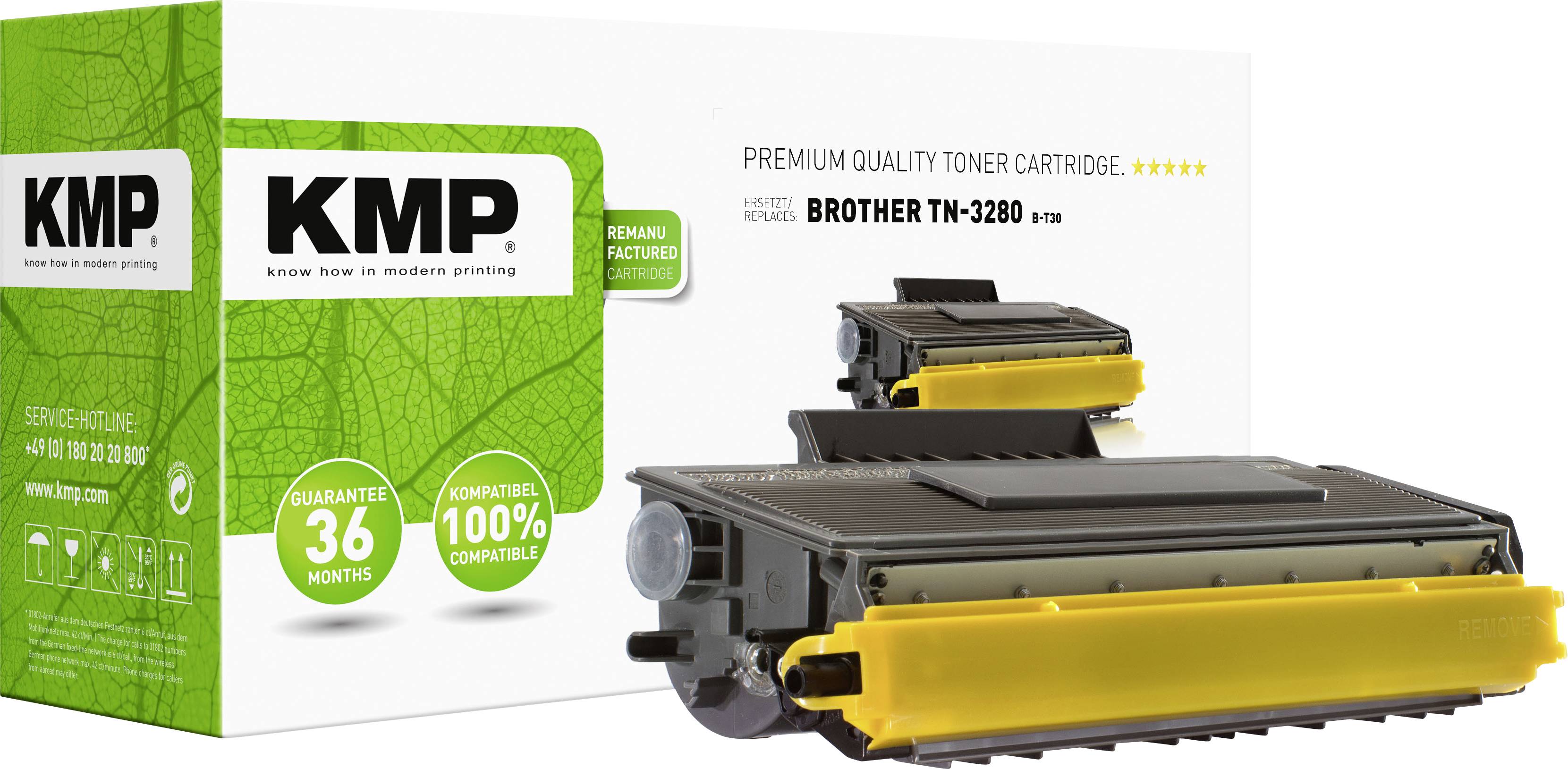 KMP Toner Brother TN-3280/TN3280 black 8000 S. B-T30 remanufactured - 1255,HC00