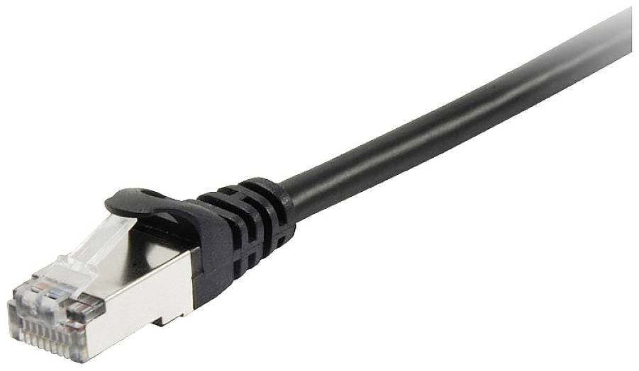 4015867151754 - 605590 RJ45 Netzwerkkabel Patchkabel cat 6 s ftp 100 m Schwarz vergoldete Steckkontakte 1 St - Equip