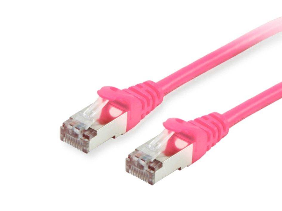 Equip Patchkabel Cat6 S/FTP 2xRJ45 15.00m pink LSZH Polybeutel - 605588