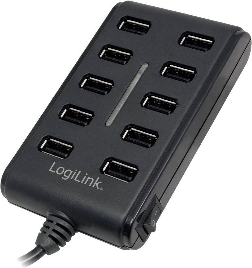 LogiLink USB-HUB 10-Port m. Netzteil schwarz - UA0125