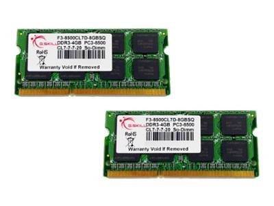 SO DDR3 8GB PC 1066 CL7 G.Skill (2x4GB) 1.5V 8GBSQ - F3-8500CL7D-8GBSQ