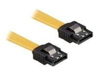 DELOCK SATA-Kabel SATA III -> SATA St/St 0.10m gelb Clips - 82797